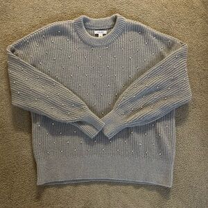 Nine West Gray Sweater with Bling Diamond Embellishments